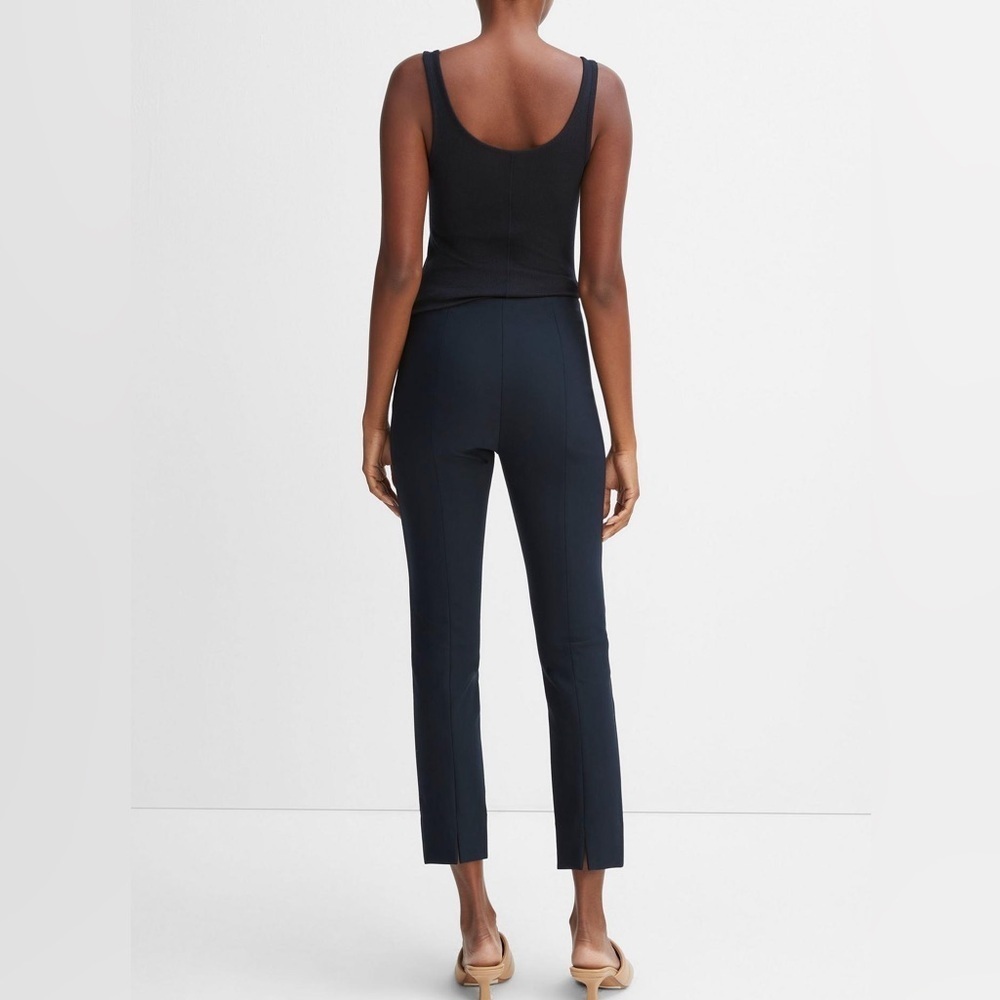 VINCE Stitch Front Seam Ponte Cropped Legging/Pant Size XS in Coastal Blue Navy - Picture 2 of 9